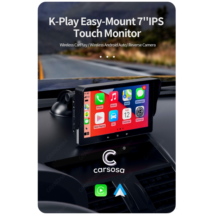 Bluetooth BLE Wireless Carplay Touch Monitor Portable Wired Android Auto  Screen GPS Navigation Multimedia Universal for All Cars